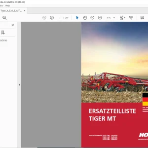 Horsch Tiger MT Series 4MT 5MT 6MT 8MT Ersatzteilliste 80570186 - PDF DOWNLOAD (German)
