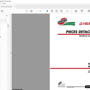 Iseki Tractor SF200M SF230M Spare Parts Catalogue Manual - PDF DOWNLOAD