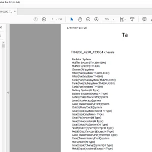 Iseki Tractor TH4260_4290_4330E4 chassis Parts Catalogue Manual - PDF DOWNLOAD