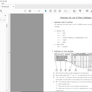 Iseki Tractor TK538H Parts Catalogue Manual - PDF DOWNLOAD