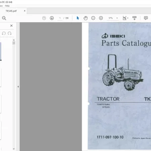 Iseki Tractor TK546 Parts Catalogue Manual - PDF DOWNLOAD