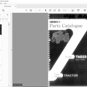 Iseki Tractor TM223 Parts Catalogue Manual - PDF DOWNLOAD