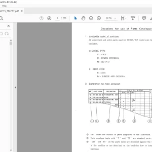 Iseki Tractor TM315 & TM217 Parts Catalogue Manual - PDF DOWNLOAD
