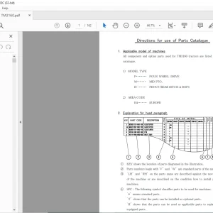 Iseki Tractor TM3160 Parts Catalogue Manual - PDF DOWNLOAD