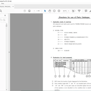 Iseki Tractor TM3200 & TM3240 Parts Catalogue Manual - PDF DOWNLOAD