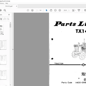 Iseki Tractor TX 1410 Parts List Manual - PDF DOWNLOAD