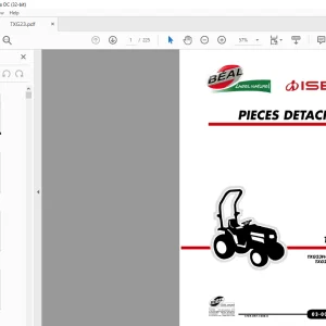 Iseki Tractor TXG23 Parts Catalogue Manual - PDF DOWNLOAD