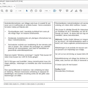 Mercedes-Benz CITARO O 530 (G) CNG Instruktionsbok - PDF DOWNLOAD (Swedish)