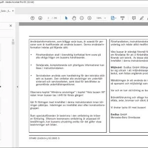Mercedes-Benz Citaro O 530 Instruktionsbok - PDF DOWNLOAD (Swedish)