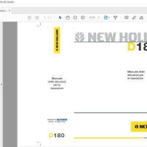 New Holland D180 Manuale delle istruzioni per le riparazioni 6041364300 - PDF DOWNLOAD (Italian)
