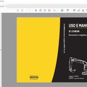 New Holland E135BSR USO E MANUTENZIONE Escavatore cingolato ROPS Tier III 84409984 - PDF DOWNLOAD (Italian)
