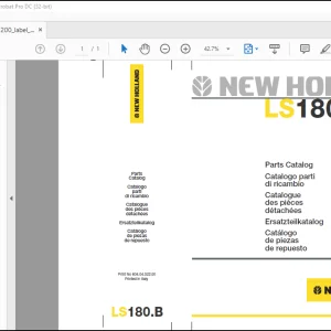 New Holland LS180.B PARTS CATALOG Manual EN_IT_FR_DE_ES_PT_DU_DA - PDF DOWNLOAD