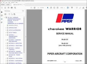 Piper Cherokee Warrior PA-28-151 & PA-28-161 Service Manual 2816119 - PDF DOWNLOAD