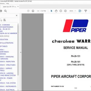 Piper Cherokee Warrior PA-28-151 & PA-28-161 Service Manual 2816119 - PDF DOWNLOAD