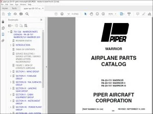 Piper PA-28-151 WARRIOR PA-28-161 WARRIOR II PA-28-161 WARRIOR III Parts Catalog Manual - PDF DOWNLOAD