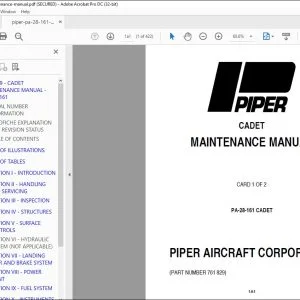 Piper PA-28-161 Cadet Maintenance Manual - PDF DOWNLOAD