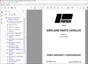 Piper PA-28-161 Cadet Parts Catalog Manual 761-828 - PDF DOWNLOAD