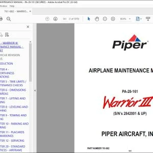 Piper PA 28-161 Warrior III Maintenance Manual Pn 761-882 - PDF DOWNLOAD