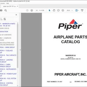 Piper PA 28-161 Warrior III Parts Catalog Manual PN 761-897 - PDF DOWNLOAD