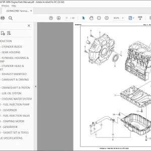 Yanmar 3TNV74F-SPBV Engine Parts Manual 50940298 - PDF DOWNLOAD