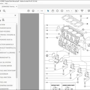 Yanmar 4TNV98-ZWBV1 Engine Parts Manual 50940083 - PDF DOWNLOAD