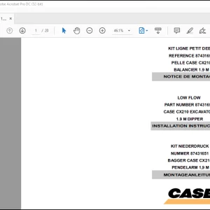 case  CX210 Low Flow 1.9M Dipper Installation Instructions Manual(87432115)_EN_FR_DE - PDF DOWNLOAD