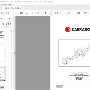 Carraro Axle 26.25 & 26.28 Maintenance & Repair Manual 908483 - PDF DOWNLOAD