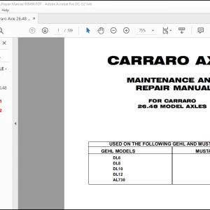 Carraro Axle 26.48 Maintenance & Repair Manual 908496 -  PDF DOWNLOAD