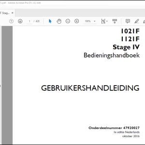 Case 1021F 1121F Stage IV Bedieningshandboek(47920027) - PDF DOWNLOAD (Dutch)