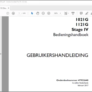 Case 1021G 1121G Stage IV Bedieningshandboek(47932640) - PDF DOWNLOAD (Dutch)