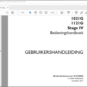 Case 1021G 1121G Stage IV Bedieningshandboek(51418964) - PDF DOWNLOAD (Dutch)
