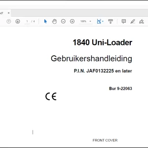 Case 1845C Uni-Loader GEBRUIKERSHANDLEIDING(9-22063)  - PDF DOWNLOAD (Dutch)