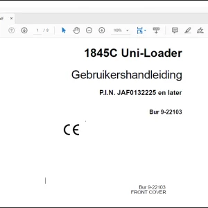 Case 1845C Uni-Loader GEBRUIKERSHANDLEIDING(9-22103) -  PDF DOWNLOAD (Dutch)