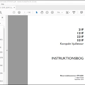 Case 21F 121F 221F 321F Kompakt hjullæsser Instruktionsbog Manual(47914201)-PDF DOWNLOAD (Danish)