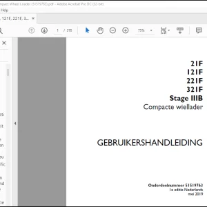Case 21F 121F 221F 321F Stage IIIB Compacte wiellader GEBRUIKERSHANDLEIDING(51519763) - PDF DOWNLOAD (Dutch)