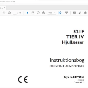 Case 521F TIER IV Hjullæsser Instrktionsbog Manual(84492558)-PDF DOWNLOAD (Danish)