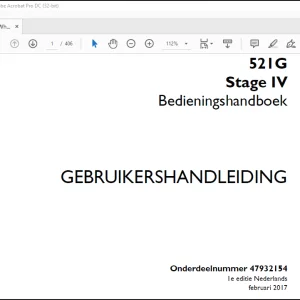 Case 521G Stage IV Bedieningshandboek(47932154) - PDF DOWNLOAD (Dutch)