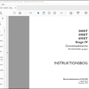 Case 580ST 590ST 695ST Stage IV Gravemaskinerne Instruktionsbog Manual(51421352) - PDF DOWNLOAD (Danish)