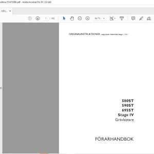 Case 580ST 590ST 695ST Stage IV Grävlastare FÖRARHANDBOK Manual 51415399 - PDF DOWNLOAD (SWEDISH)