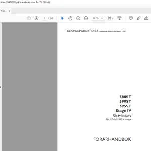 Case 580ST 590ST 695ST Stage IV Grävlastare FÖRARHANDBOK Manual 51421566 - PDF DOWNLOAD (SWEDISH)