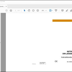 Case 60/70 XT Uni-Laesser Instruktionsbog Manual(6-29421)-PDF DOWNLOAD (Danish)