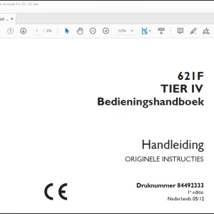 Case 621F TIER IV Bedieningshandboek(84492333) - PDF DOWNLOAD (Dutch)