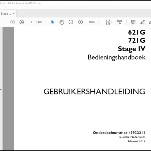 Case 621G 721G Stage IV Bedieningshandboek(47932211) - PDF DOWNLOAD (Dutch)