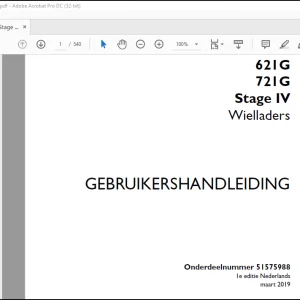 Case 621G 721G Stage IV Wielladers GEBRUIKERSHANDLEIDING(51575988) - PDF DOWNLOAD (Dutch)