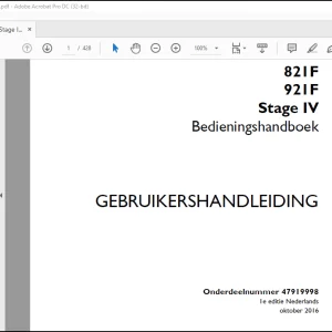 Case 821F 921F Stage IV Bedieningshandboek(47919998) - PDF DOWNLOAD (Dutch)