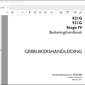 Case 821G 921G Stage IV Bedieningshandboek(47932405) - PDF DOWNLOAD (Dutch)