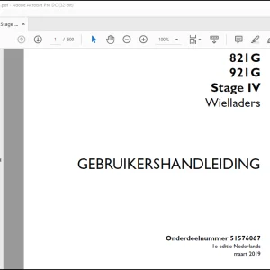 Case 821G 921G Stage IV Wielladers GEBRUIKERSHANDLEIDING(51576067) - PDF DOWNLOAD (Dutch)