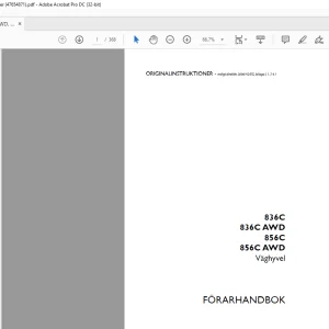 Case 836C 836C AWD 856C 856C AWD Väghyvel FÖRARHANDBOK Manual 47654871 - PDF DOWNLOAD (SWEDISH)