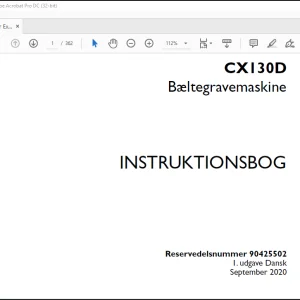Case CX130D Bæltegravemaskine Instruktionbog Manual (90425502) - PDF DOWNLOAD (Danish)