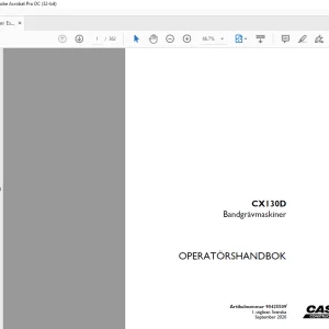 Case CX130D Bandgrävmaskiner OPERATÖRSHANDBOK Manual 90425509 - PDF DOWNLOAD (SWEDISH)